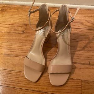 Vince Camuto Margry Nude Ankle Strap Block Heel Sandal